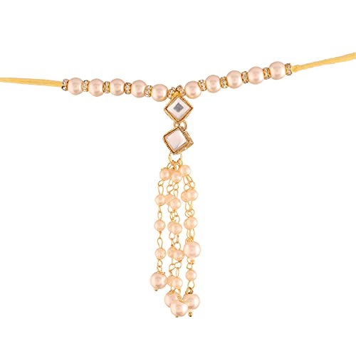 Ethnic Pearl Kundan Lumba Rakhi Combo Set for Rakshabhandan Special